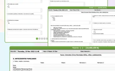 Tipo de ficha de Psicología con entrevista clínica para niños, niñas y adolescentes.